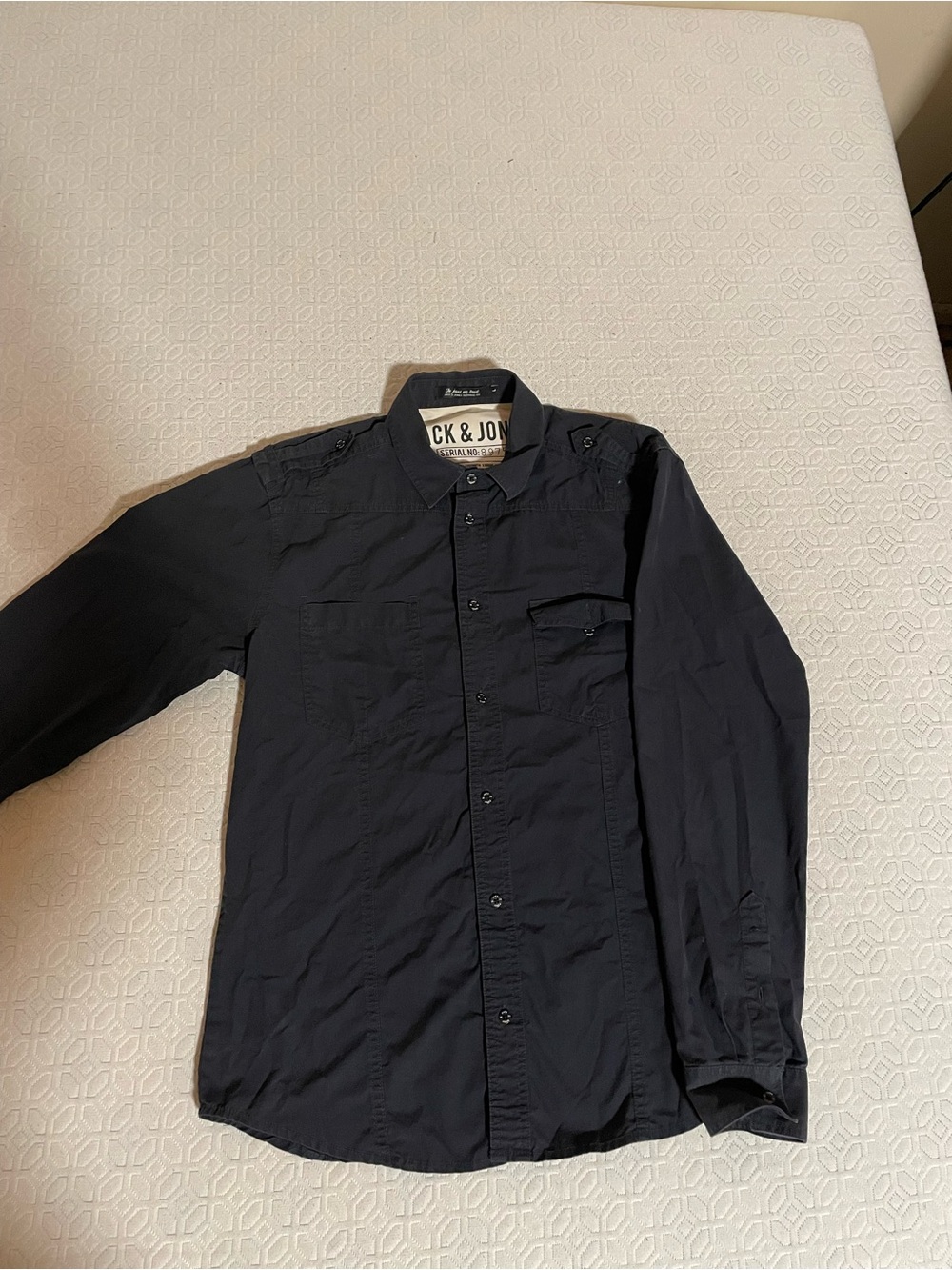 Jack & Jones Black Long-Sleeve Button up Shirt